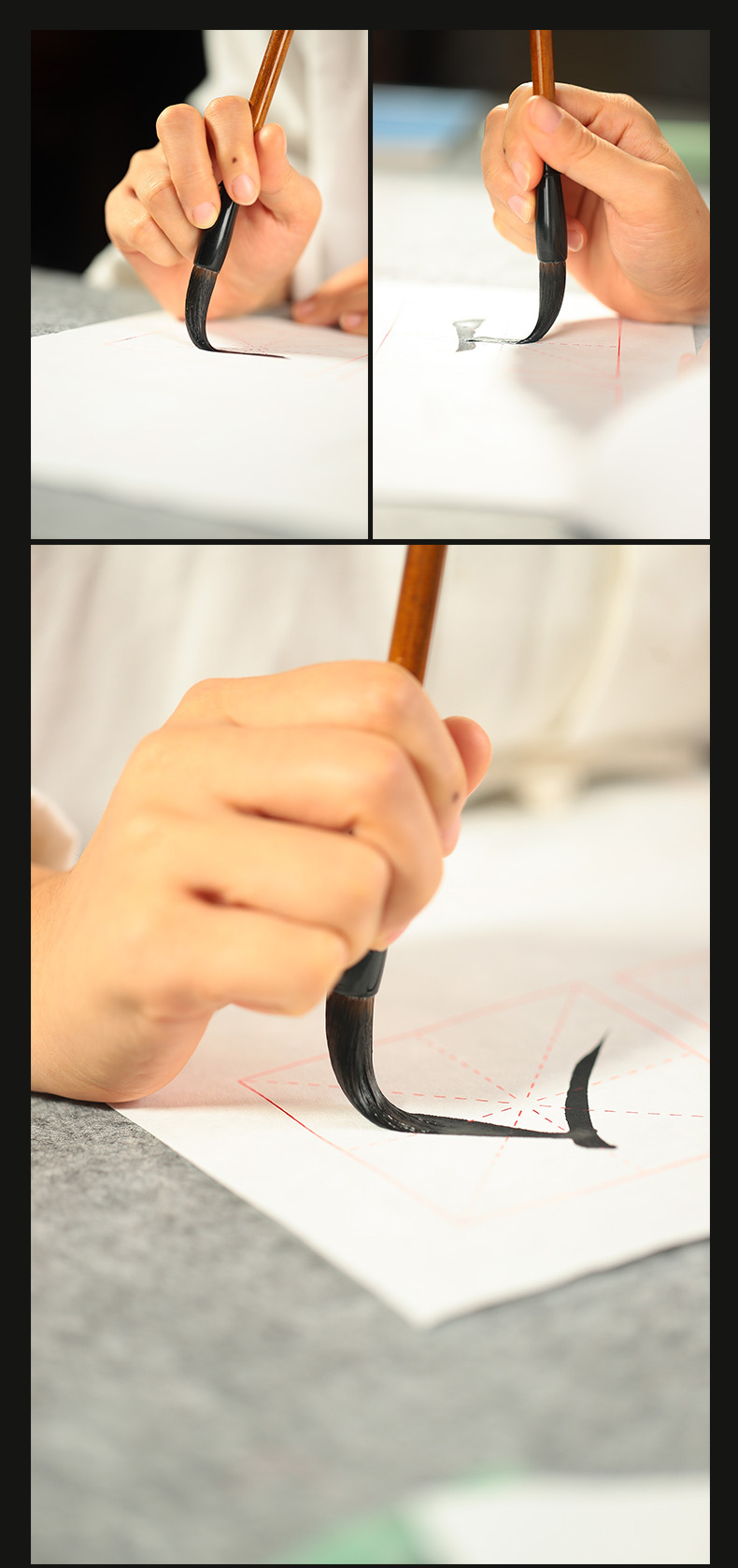 Factory Wholesale Weasel's Hair Doubled Both with Goat's Hair Calligraphy and Painting Practice Large, Medium and Small Regular Script Beginner Calligraphy Training Student Writing Brush Wholesale