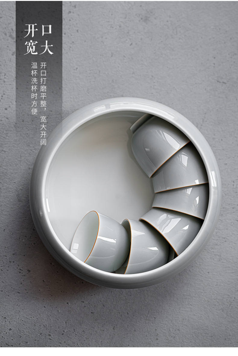 Ice Gray Smoky Gray Glaze Tea Wash Large Size Ceramic Tea Wash Cup Wash Tea Residue Barrel Tea Basin Writing-Brush Washer Cylinder Kung Fu Tea Utensils Ice Gray Smoky Gray Glaze Tea Wash Large Size Ceramic Tea Wash Cup Wash Tea Residue Barrel Tea Basin Writing-Brush Washer Cylinder Kung Fu Tea Utensils