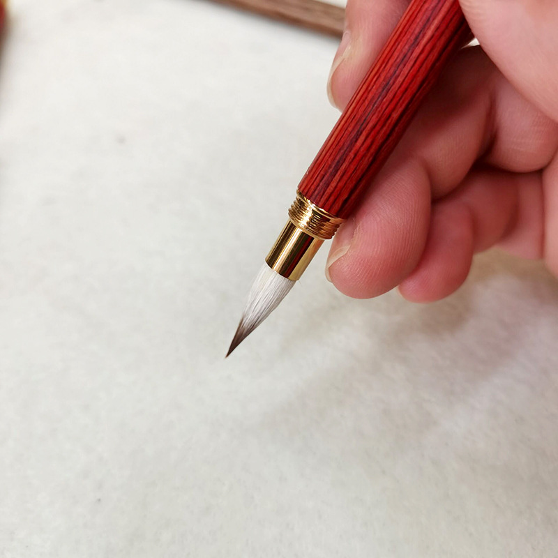 Red Sandalwood Ebony Small Red Hair Rabbit's Hair Mixed Hair Writing Brush Weasel's Hair Regular Script in Small Characters Writing Brush Calligraphy Materials Red Sandalwood Ebony Small Red Hair Rabbit's Hair Mixed Hair Writing Brush Weasel's Hair Regular Script in Small Characters Writing Brush Calligraphy Materials