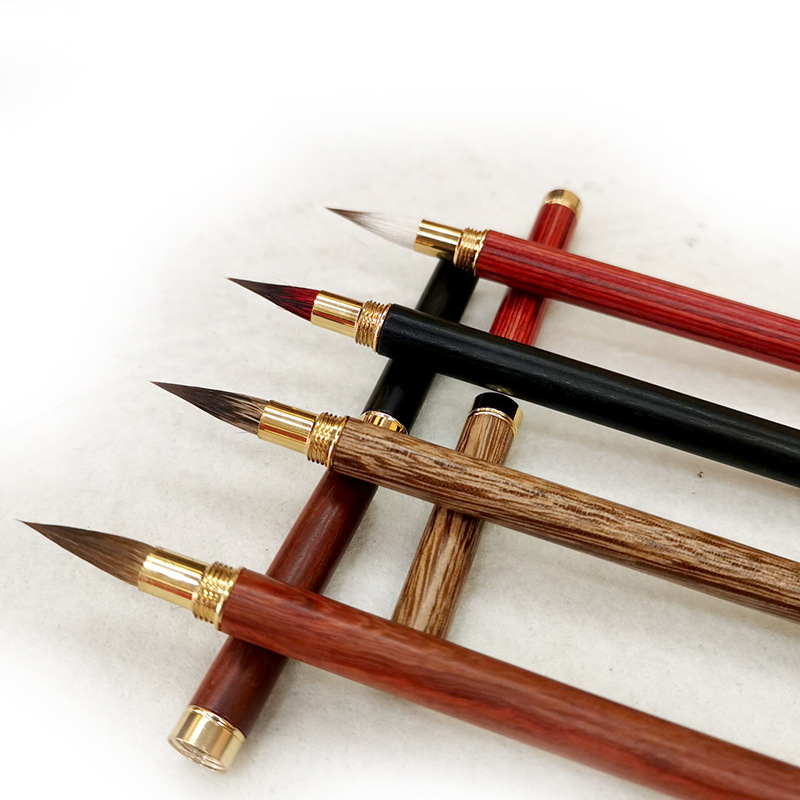 Red Sandalwood Ebony Small Red Hair Rabbit's Hair Mixed Hair Writing Brush Weasel's Hair Regular Script in Small Characters Writing Brush Calligraphy Materials Red Sandalwood Ebony Small Red Hair Rabbit's Hair Mixed Hair Writing Brush Weasel's Hair Regular Script in Small Characters Writing Brush Calligraphy Materials