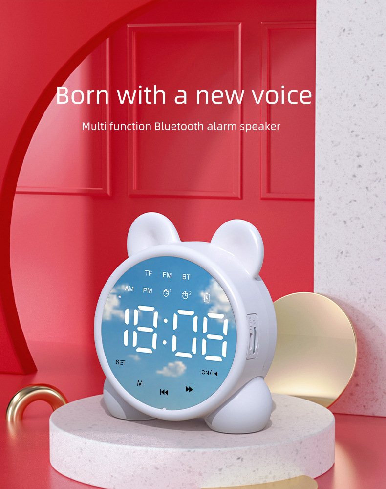 New Bluetooth Speaker Clock Speaker Mirror Speaker Mini Card Cute Gift Alarm Clock Cute Pet New Bluetooth Speaker Clock Speaker Mirror Speaker Mini Card Cute Gift Alarm Clock Cute Pet