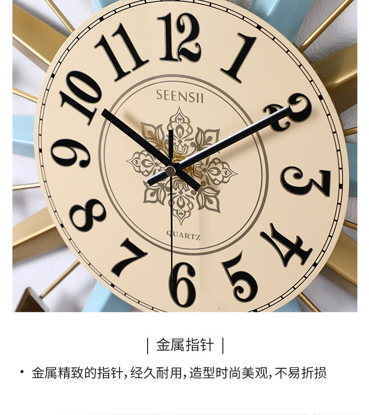 Wholesale Household Wall Clock Simple Nordic Light Luxury Wall Hanging Decoration Clock European Simple Mute Cross-Border Decorative Creative Clock