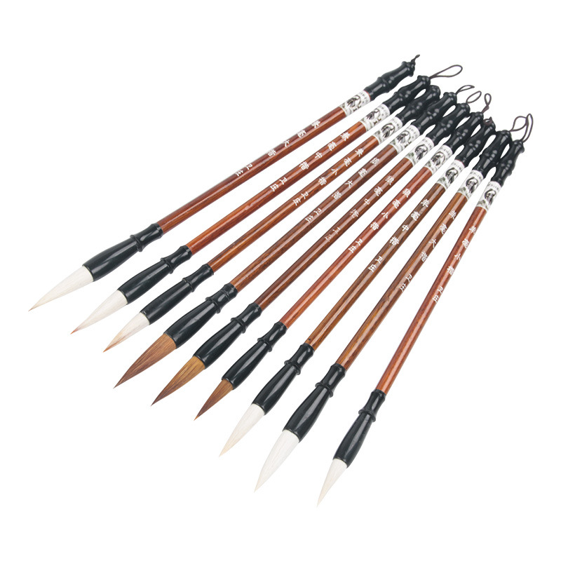 Weizhuang Weasel&#039;s Hair Writing Brush Set Beginner Practice Calligraphy Writing Brushes for Regular Script in Large, Medium and Small Characters Student Chinese Painting Doubled Both Writing Brush