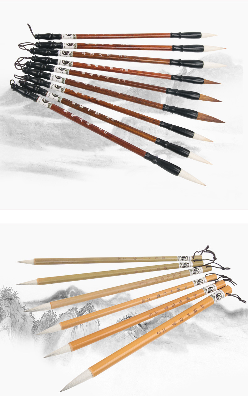 Weizhuang Weasel's Hair Writing Brush Set Beginner Practice Calligraphy Writing Brushes for Regular Script in Large, Medium and Small Characters Student Chinese Painting Doubled Both Writing Brush Weizhuang Weasel's Hair Writing Brush Set Beginner Practice Calligraphy Writing Brushes for Regular Script in Large, Medium and Small Characters Student Chinese Painting Doubled Both Writing Brush