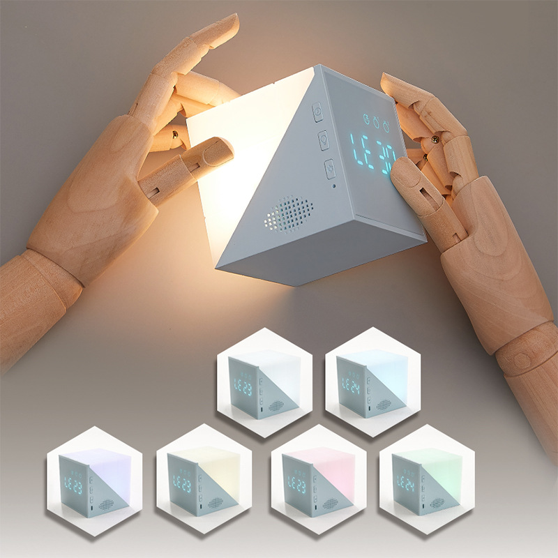 Time Cube Alarm Clock Led Chromatic Night Light Little Alarm Clock Charging Bedside Fashion Children&#039;s Alarm Clock