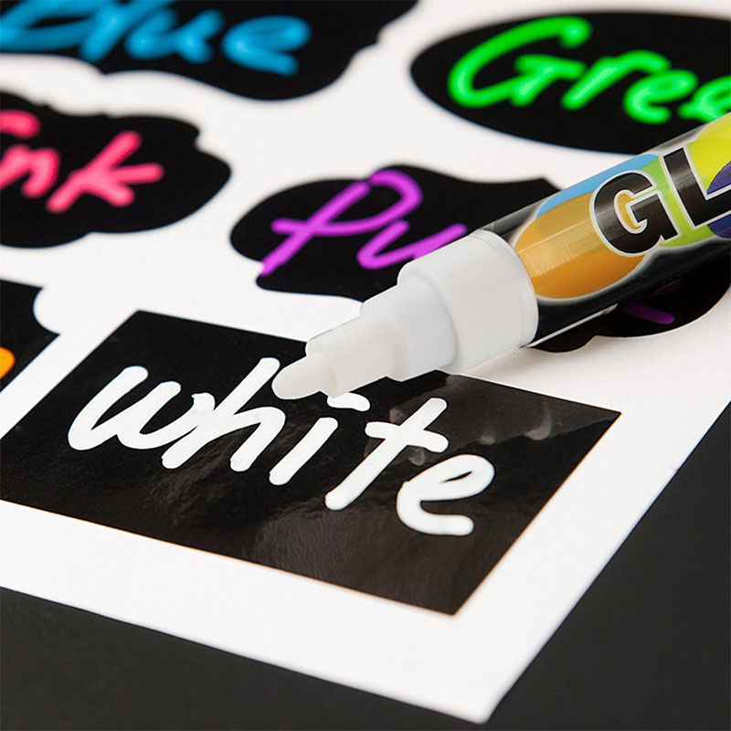  hot style fluorescent board 6MM color dust-free environmentally friendly wipe liquid chalk set water-soluble chalk