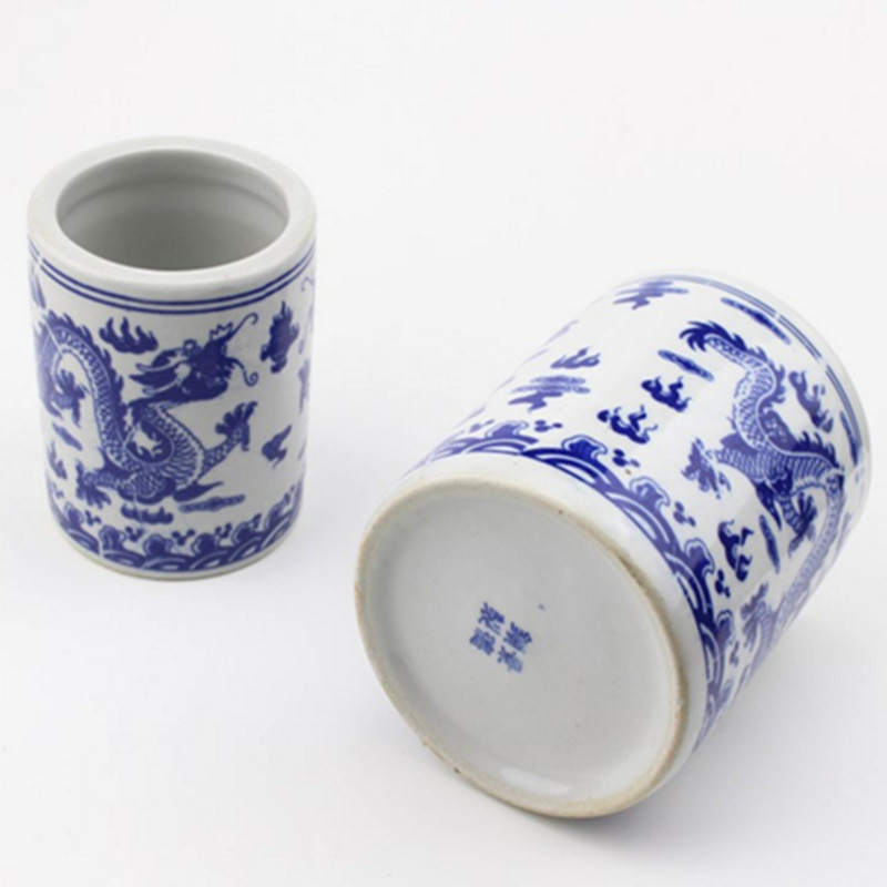 Factory Direct Sales Large Size Small and Medium Ceramic Blue and White Porcelain Writing Brush Holder Stationery Studio Book Decoration Office Supplies Factory Direct Sales Large Size Small and Medium Ceramic Blue and White Porcelain Writing Brush Holder Stationery Studio Book Decoration Office Supplies
