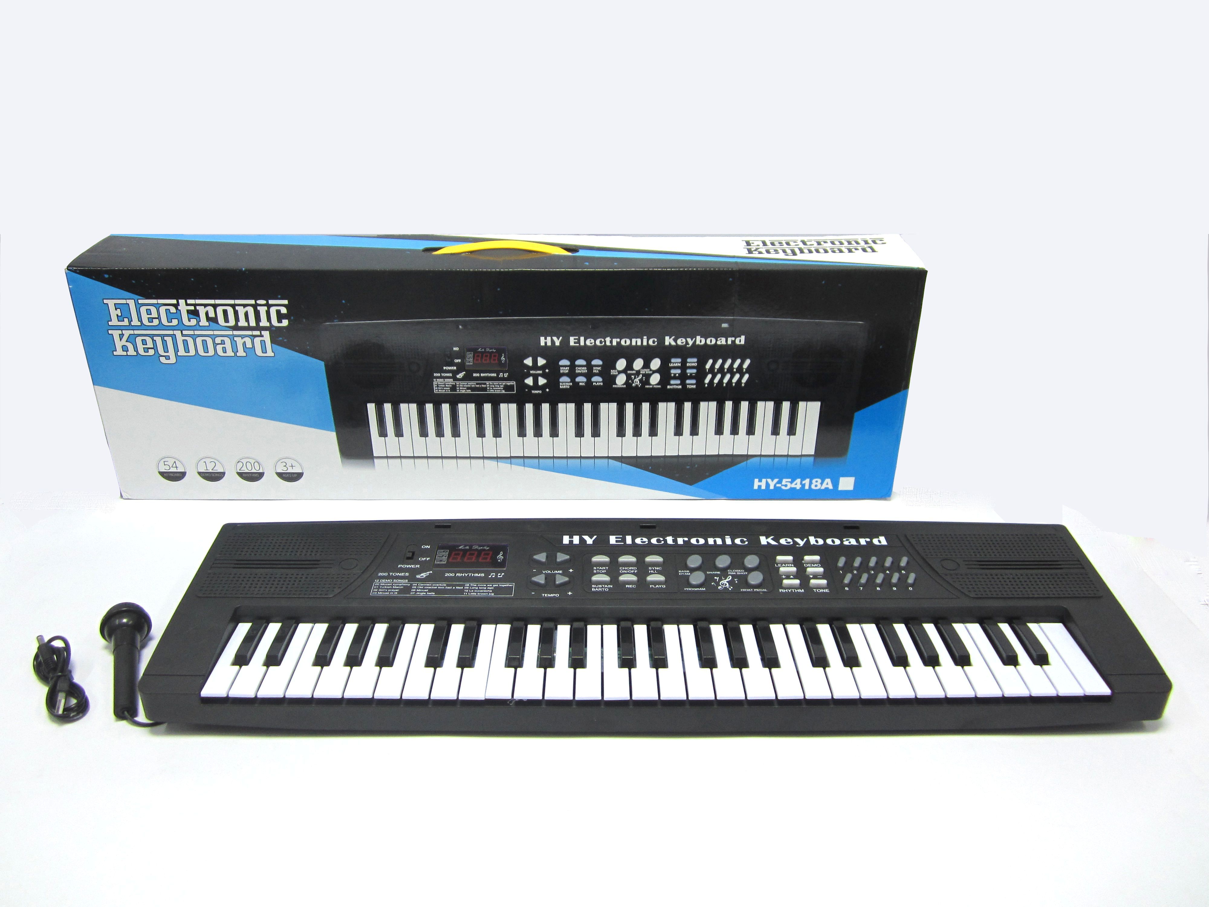 54-key multi-function music electronic keyboard with microphone English color box 5418