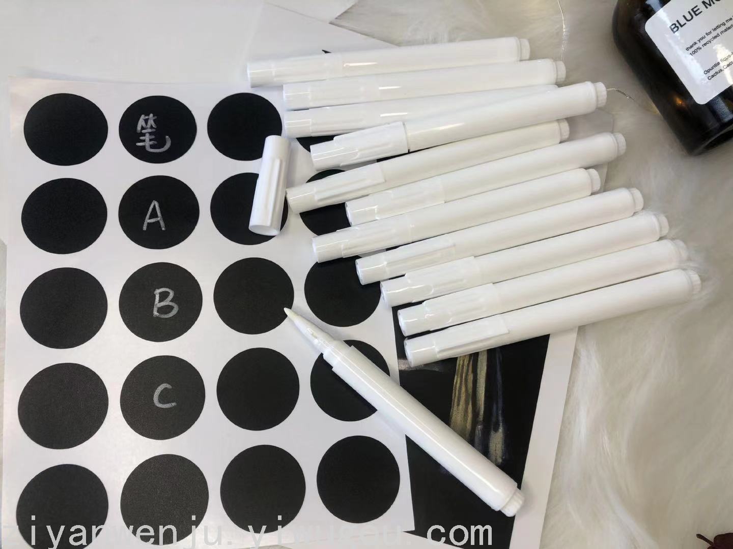 Cross-Border Whiteboard Marker Erasable Blackboard Pen Logo-Free White Liquid Chalk Water-Based Dust-Free Chalk