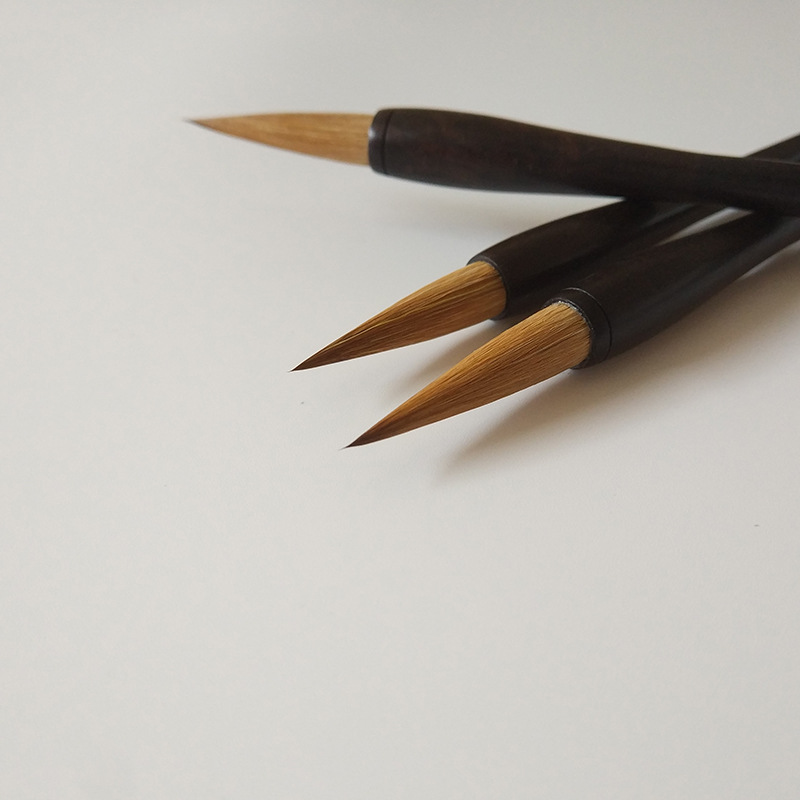 Factory Wholesale Blackwood Large, Medium and Small Regular Script Pure Weasel&#039;s Hair Set Writing Brush Adult Calligraphy Practice Pen