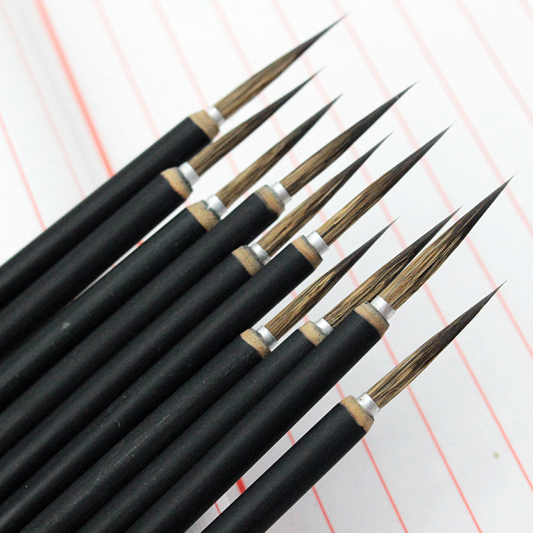 Large, Medium and Small GUI Pen Hook Line Leaf Vein Writing Brush Black Wooden Pole Weasel&#039;s Hair Delineating Brush Mouse Beard Painting Brush