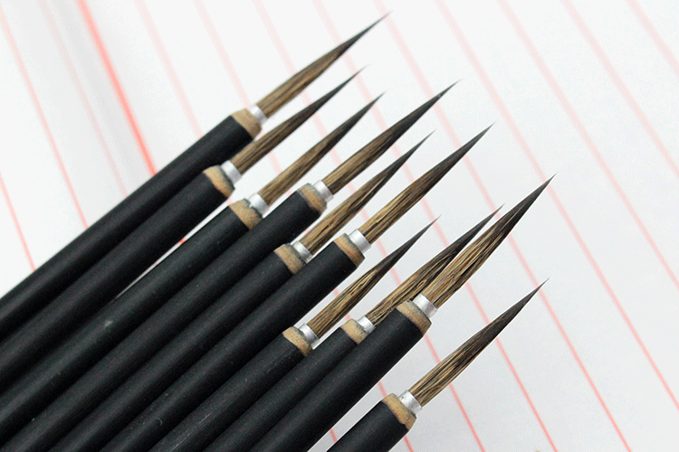 Large, Medium and Small GUI Pen Hook Line Leaf Vein Writing Brush Black Wooden Pole Weasel's Hair Delineating Brush Mouse Beard Painting Brush Large, Medium and Small GUI Pen Hook Line Leaf Vein Writing Brush Black Wooden Pole Weasel's Hair Delineating Brush Mouse Beard Painting Brush
