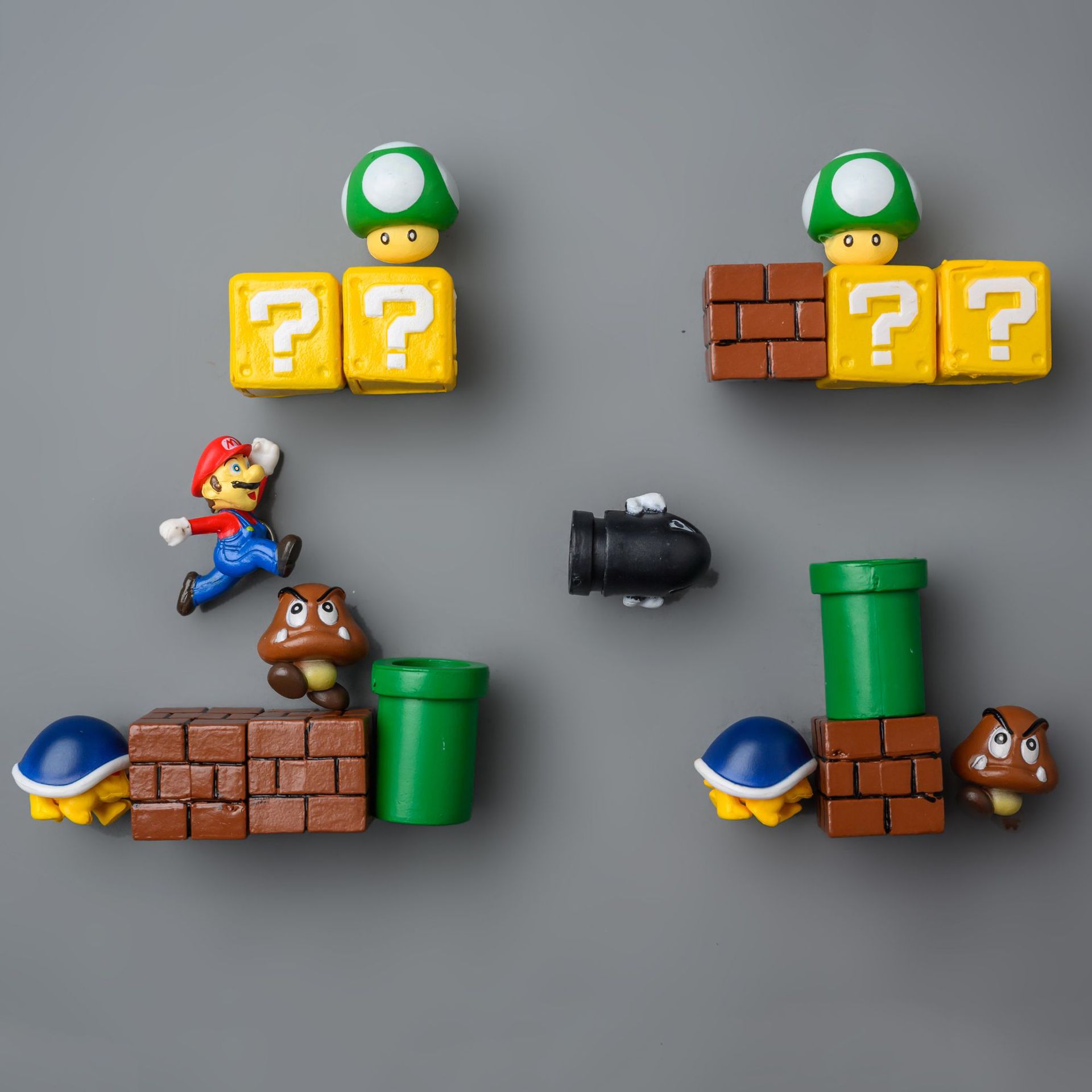 Super Mary Refrigerator Sticker and Magnet Sticker Korean 3D Three-Dimensional Set Mario Decoration Japanese Magnet Creative Cute