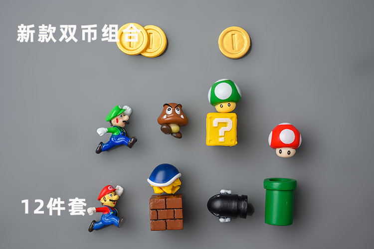 Super Mary Refrigerator Sticker and Magnet Sticker Korean 3D Three-Dimensional Set Mario Decoration Japanese Magnet Creative Cute Super Mary Refrigerator Sticker and Magnet Sticker Korean 3D Three-Dimensional Set Mario Decoration Japanese Magnet Creative Cute