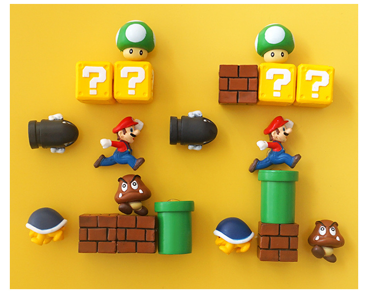 Super Mary Refrigerator Sticker and Magnet Sticker Korean 3D Three-Dimensional Set Mario Decoration Japanese Magnet Creative Cute Super Mary Refrigerator Sticker and Magnet Sticker Korean 3D Three-Dimensional Set Mario Decoration Japanese Magnet Creative Cute
