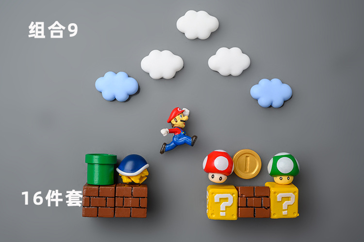 Super Mary Refrigerator Sticker and Magnet Sticker Korean 3D Three-Dimensional Set Mario Decoration Japanese Magnet Creative Cute Super Mary Refrigerator Sticker and Magnet Sticker Korean 3D Three-Dimensional Set Mario Decoration Japanese Magnet Creative Cute