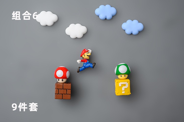 Super Mary Refrigerator Sticker and Magnet Sticker Korean 3D Three-Dimensional Set Mario Decoration Japanese Magnet Creative Cute Super Mary Refrigerator Sticker and Magnet Sticker Korean 3D Three-Dimensional Set Mario Decoration Japanese Magnet Creative Cute