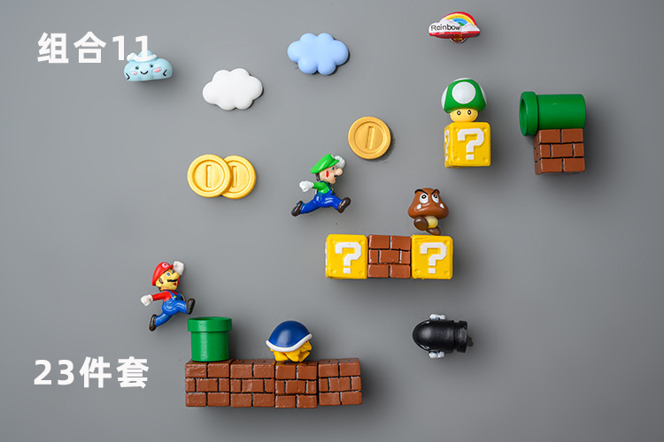 Super Mary Refrigerator Sticker and Magnet Sticker Korean 3D Three-Dimensional Set Mario Decoration Japanese Magnet Creative Cute Super Mary Refrigerator Sticker and Magnet Sticker Korean 3D Three-Dimensional Set Mario Decoration Japanese Magnet Creative Cute