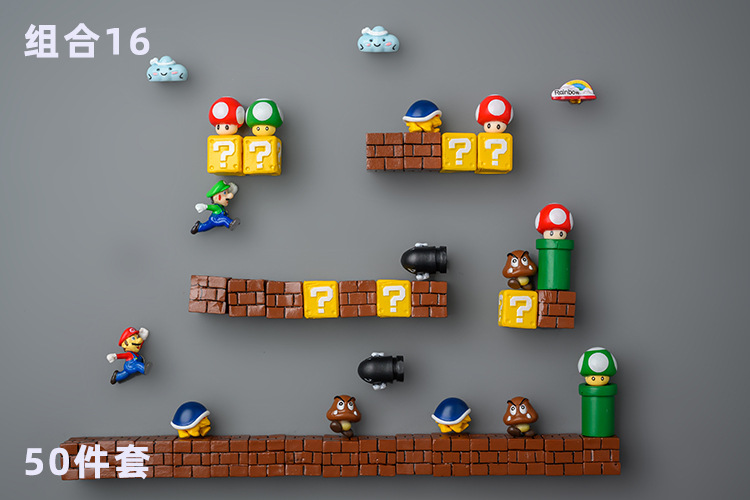 Super Mary Refrigerator Sticker and Magnet Sticker Korean 3D Three-Dimensional Set Mario Decoration Japanese Magnet Creative Cute Super Mary Refrigerator Sticker and Magnet Sticker Korean 3D Three-Dimensional Set Mario Decoration Japanese Magnet Creative Cute