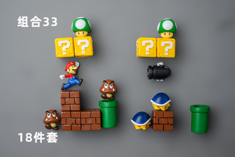 Super Mary Refrigerator Sticker and Magnet Sticker Korean 3D Three-Dimensional Set Mario Decoration Japanese Magnet Creative Cute Super Mary Refrigerator Sticker and Magnet Sticker Korean 3D Three-Dimensional Set Mario Decoration Japanese Magnet Creative Cute