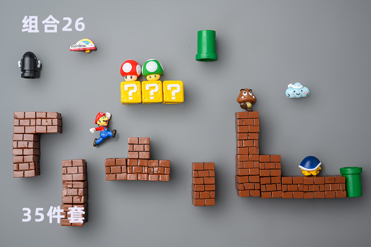 Super Mary Refrigerator Sticker and Magnet Sticker Korean 3D Three-Dimensional Set Mario Decoration Japanese Magnet Creative Cute Super Mary Refrigerator Sticker and Magnet Sticker Korean 3D Three-Dimensional Set Mario Decoration Japanese Magnet Creative Cute