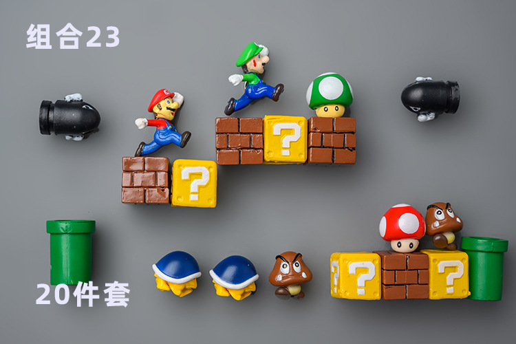 Super Mary Refrigerator Sticker and Magnet Sticker Korean 3D Three-Dimensional Set Mario Decoration Japanese Magnet Creative Cute Super Mary Refrigerator Sticker and Magnet Sticker Korean 3D Three-Dimensional Set Mario Decoration Japanese Magnet Creative Cute