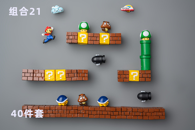 Super Mary Refrigerator Sticker and Magnet Sticker Korean 3D Three-Dimensional Set Mario Decoration Japanese Magnet Creative Cute Super Mary Refrigerator Sticker and Magnet Sticker Korean 3D Three-Dimensional Set Mario Decoration Japanese Magnet Creative Cute