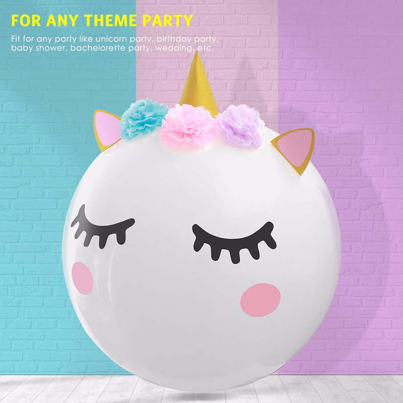 Internet Hot New 3D Unicorn Balloon Unicorn Eyelash Sticker Bounce Ball Birthday Wedding Party Decoration