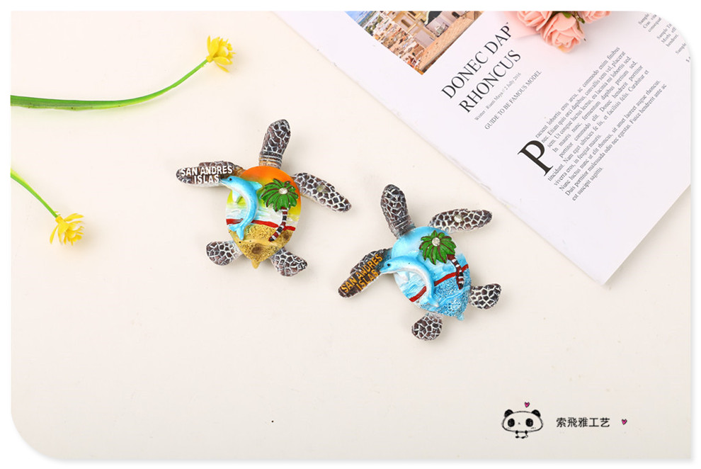 Cute Cartoon Resin Sea Turtle Magnetic Sticker Tropical Style Home Decoration Refridgerator Magnets Cute Cartoon Resin Sea Turtle Magnetic Sticker Tropical Style Home Decoration Refridgerator Magnets