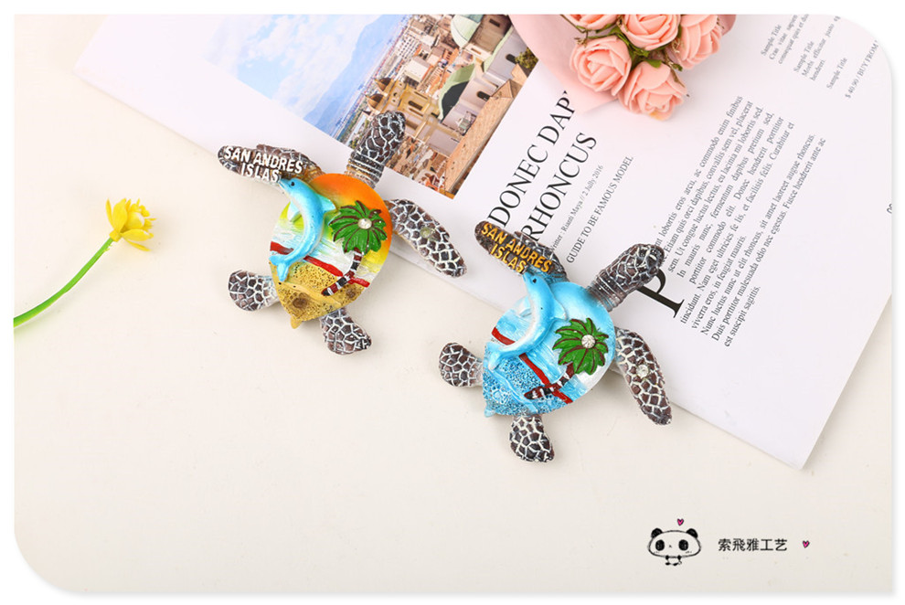 Cute Cartoon Resin Sea Turtle Magnetic Sticker Tropical Style Home Decoration Refridgerator Magnets Cute Cartoon Resin Sea Turtle Magnetic Sticker Tropical Style Home Decoration Refridgerator Magnets