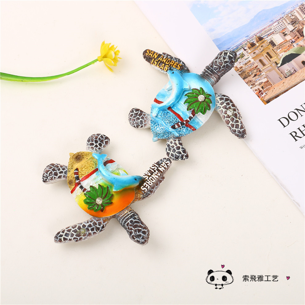 Cute Cartoon Resin Sea Turtle Magnetic Sticker Tropical Style Home Decoration Refridgerator Magnets Cute Cartoon Resin Sea Turtle Magnetic Sticker Tropical Style Home Decoration Refridgerator Magnets