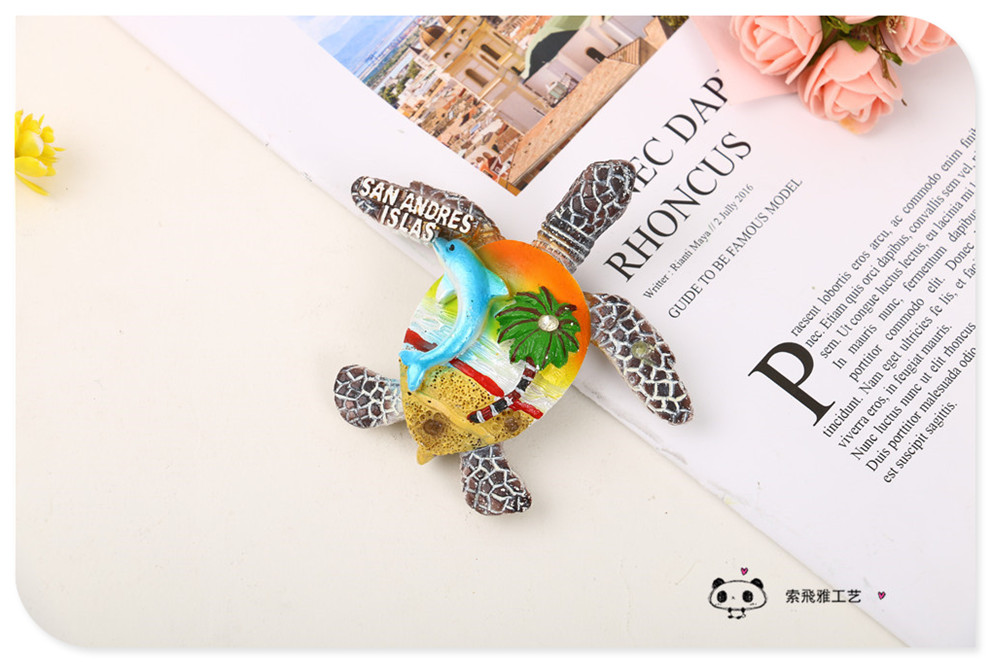 Cute Cartoon Resin Sea Turtle Magnetic Sticker Tropical Style Home Decoration Refridgerator Magnets Cute Cartoon Resin Sea Turtle Magnetic Sticker Tropical Style Home Decoration Refridgerator Magnets
