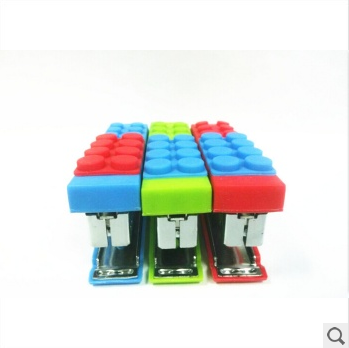 Student Stationery Effortless Stapler Silicone Creative Office Supplies Building Blocks DIY Funny Gifts