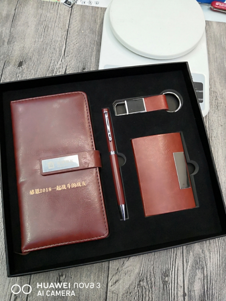 A6 Notebook Business Card Case Keychain Metal Ballpoint Pen