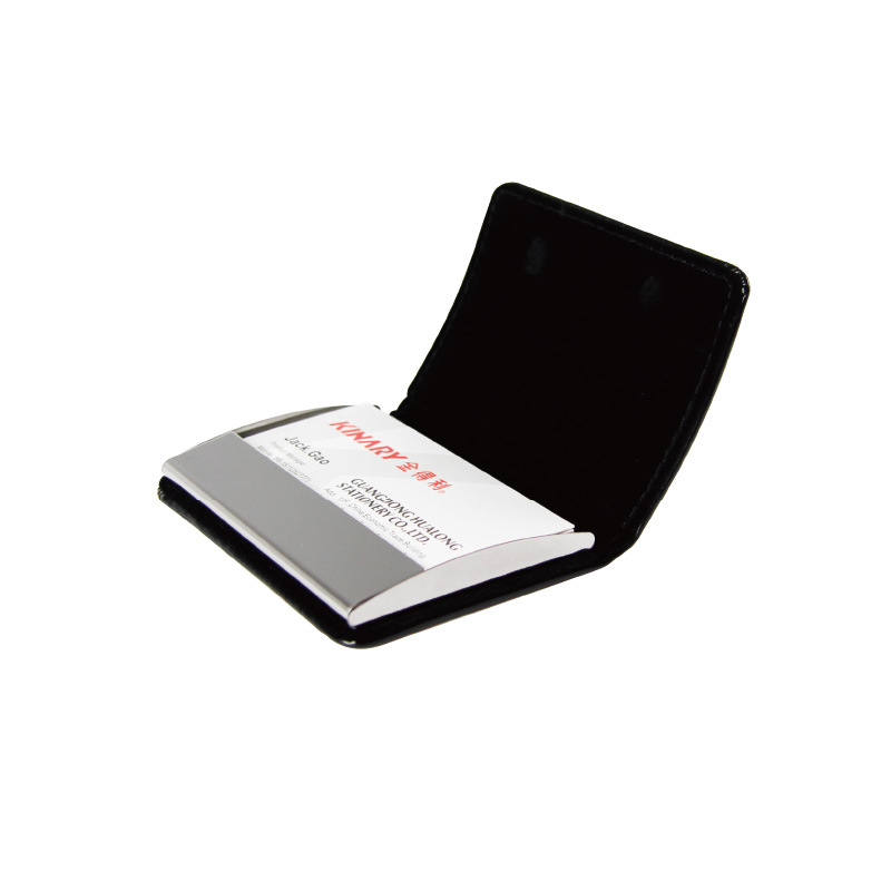 Kinary Os9009 Black Leather Business Card Case Business Creative Men &#039;S And Women &#039;S Business Card Storage Clip Can Hold 20 Pieces