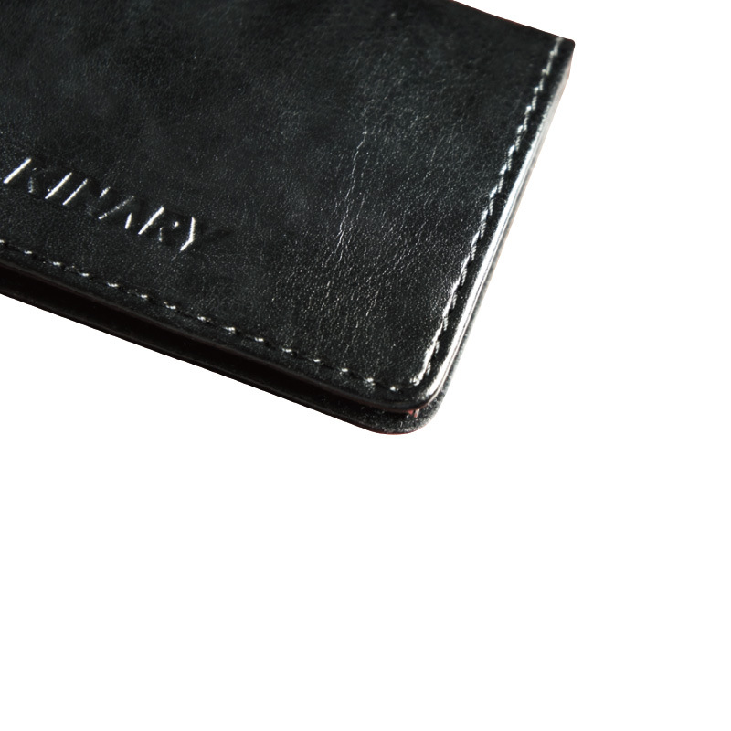 Kinary Os9009 Black Leather Business Card Case Business Creative Men &#039;S And Women &#039;S Business Card Storage Clip Can Hold 20 Pieces