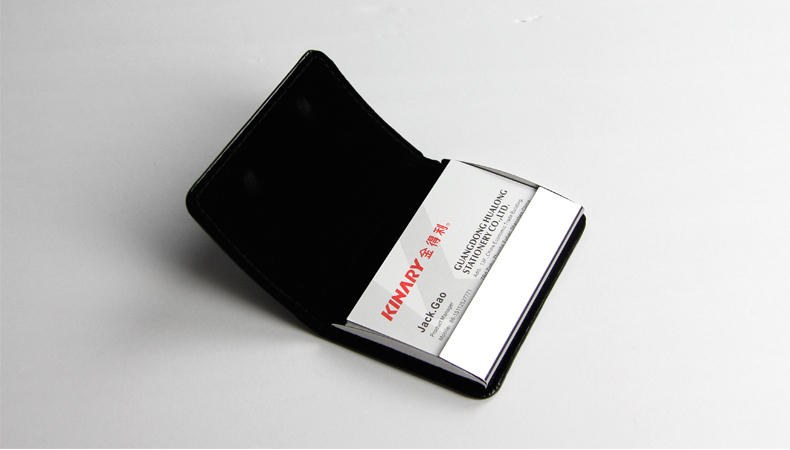 Kinary Os9009 Black Leather Business Card Case Business Creative Men 'S And Women 'S Business Card Storage Clip Can Hold 20 Pieces Kinary Os9009 Black Leather Business Card Case Business Creative Men 'S And Women 'S Business Card Storage Clip Can Hold 20 Pieces
