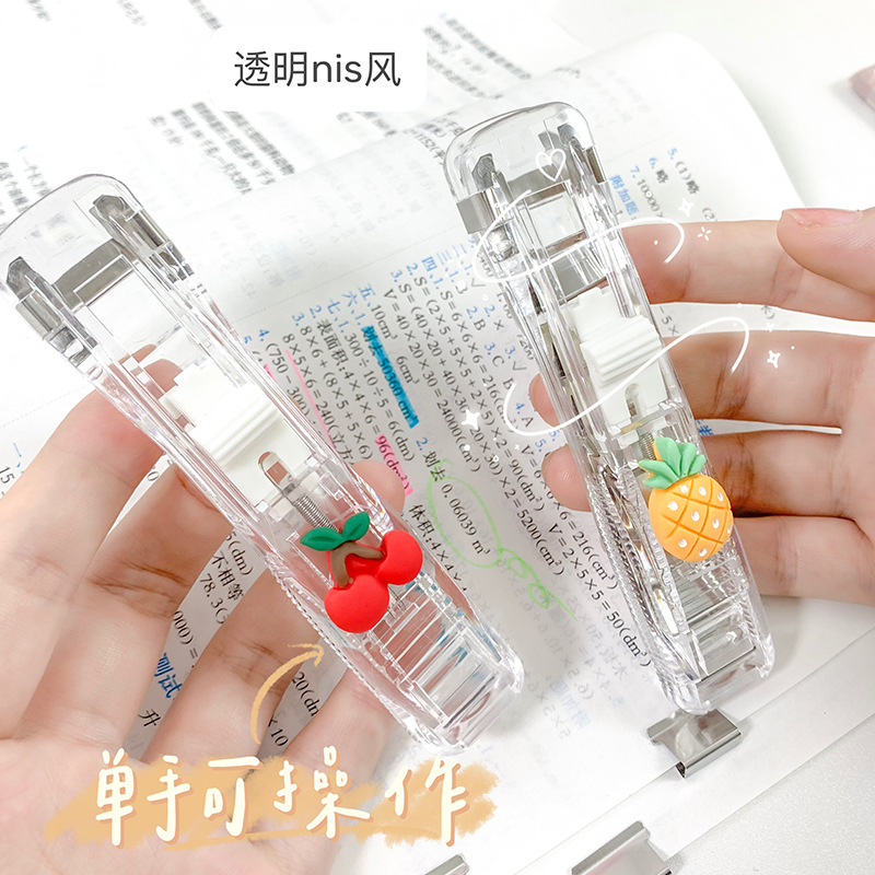 Transparent Ins Style Stapler Supplementary Clip File Materials Organize Folders Student Test Paper Binder Clip Snack Seal Clip