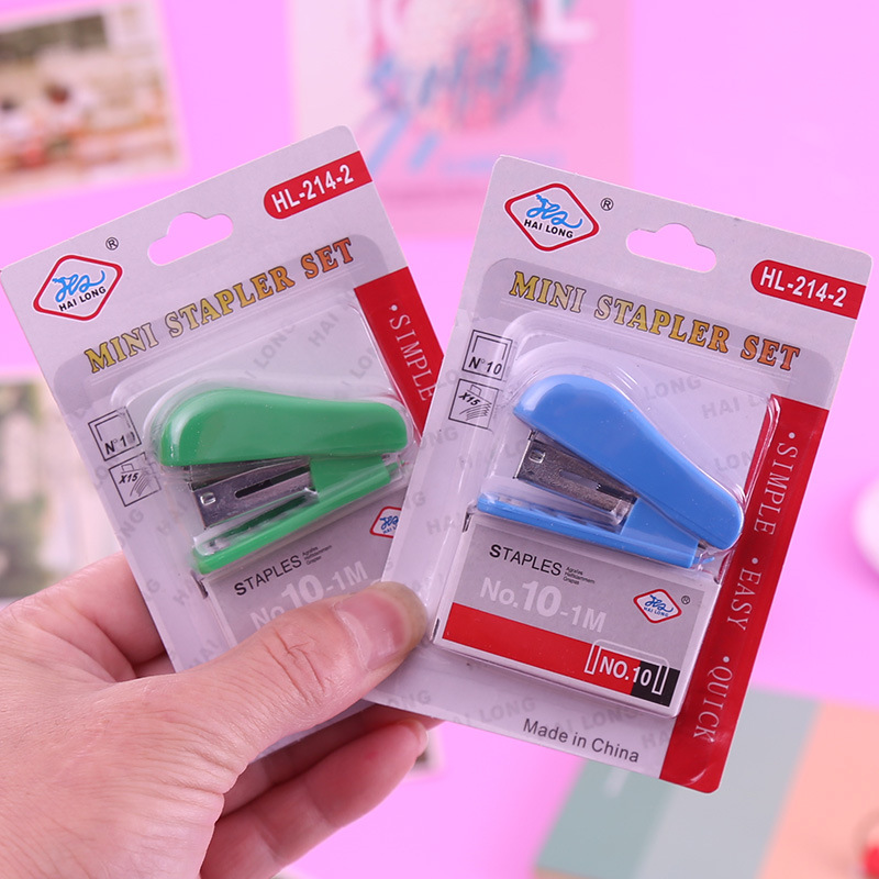 Cartoon Stapler Kit Cute Mini Stapler 10# Staple Office Supplies Student Prize Small Gift