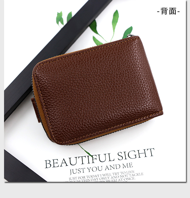 Factory Direct Supply New Expanding Card Holder Short Wallet Multiple Card Slots Lychee Pattern Men and Women Large Capacity Card Case Factory Direct Supply New Expanding Card Holder Short Wallet Multiple Card Slots Lychee Pattern Men and Women Large Capacity Card Case