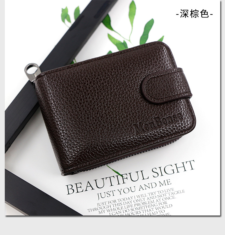 Factory Direct Supply New Expanding Card Holder Short Wallet Multiple Card Slots Lychee Pattern Men and Women Large Capacity Card Case Factory Direct Supply New Expanding Card Holder Short Wallet Multiple Card Slots Lychee Pattern Men and Women Large Capacity Card Case