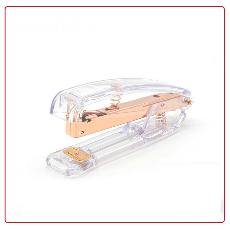 Cross-Border Amazon Factory Direct Supply Rose Gold Gift Stapler Office Transparent Plastic Stapler Binding Machine Cross-Border Amazon Factory Direct Supply Rose Gold Gift Stapler Office Transparent Plastic Stapler Binding Machine