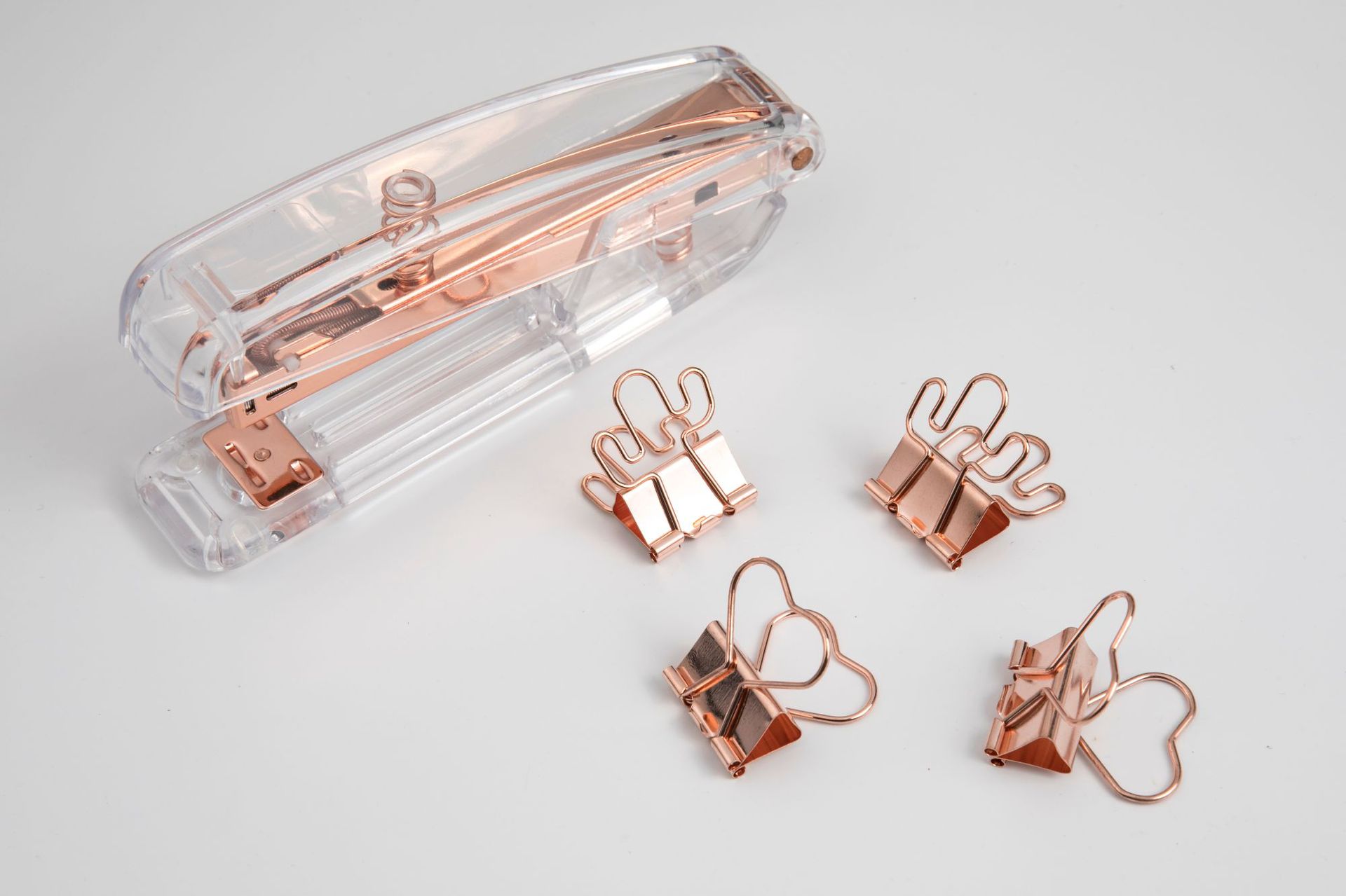 Cross-Border Amazon Factory Direct Supply Rose Gold Gift Stapler Office Transparent Plastic Stapler Binding Machine Cross-Border Amazon Factory Direct Supply Rose Gold Gift Stapler Office Transparent Plastic Stapler Binding Machine