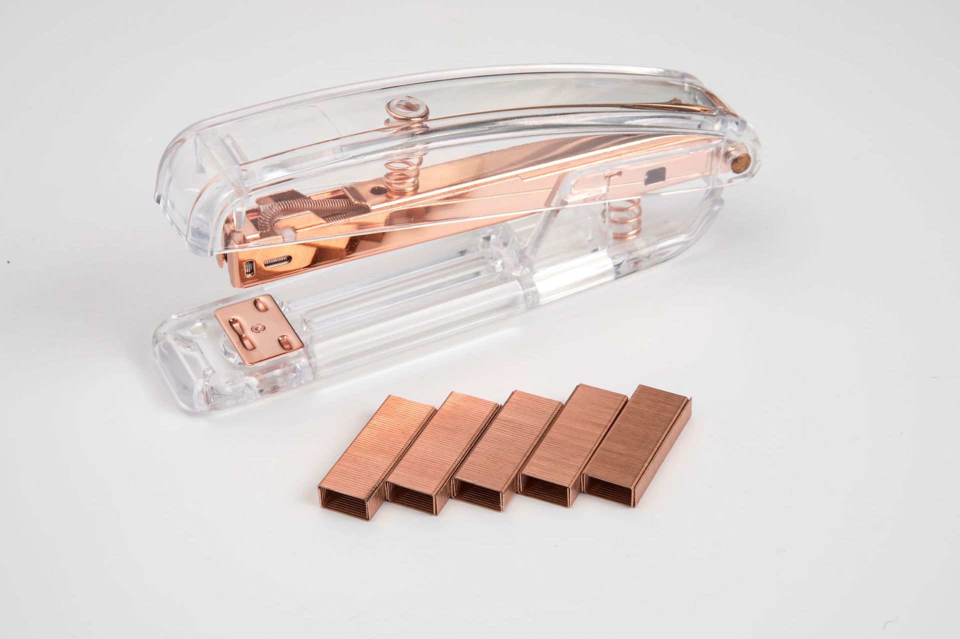 Cross-Border Amazon Factory Direct Supply Rose Gold Gift Stapler Office Transparent Plastic Stapler Binding Machine Cross-Border Amazon Factory Direct Supply Rose Gold Gift Stapler Office Transparent Plastic Stapler Binding Machine