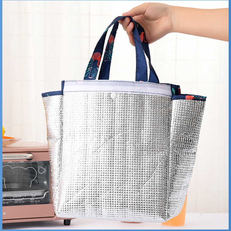  Lunch Box Hot and Cold Thermal Bag Food Warm Breakfast Zipper Packing Handbag Portable Double Layer out Fresh-Keeping