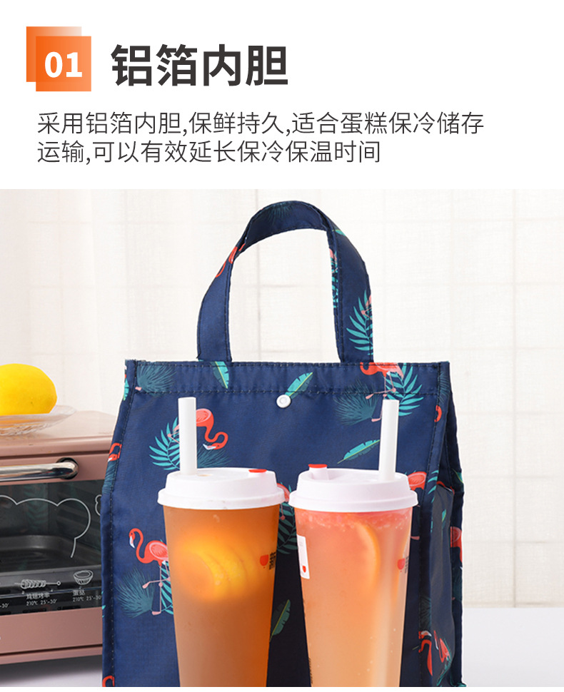  Lunch Box Hot and Cold Thermal Bag Food Warm Breakfast Zipper Packing Handbag Portable Double Layer out Fresh-Keeping