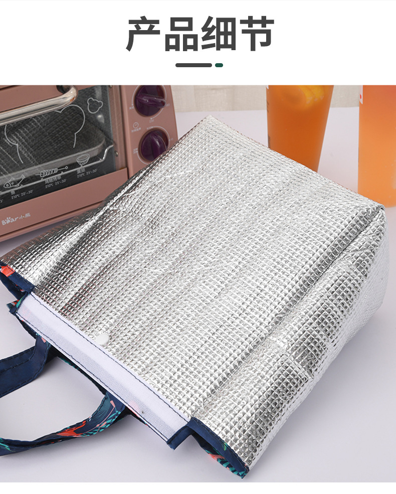  Lunch Box Hot and Cold Thermal Bag Food Warm Breakfast Zipper Packing Handbag Portable Double Layer out Fresh-Keeping