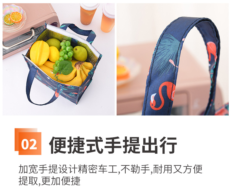  Lunch Box Hot and Cold Thermal Bag Food Warm Breakfast Zipper Packing Handbag Portable Double Layer out Fresh-Keeping