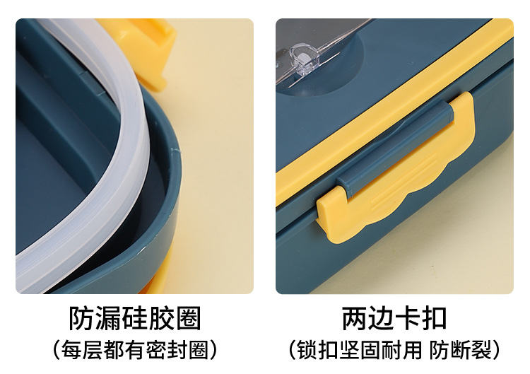Bento Lunch Box Microwaveable Heating Fresh-Keeping Separated Bento Student with Cover Lunch Box with Stainless Steel Tableware Bento Lunch Box Microwaveable Heating Fresh-Keeping Separated Bento Student with Cover Lunch Box with Stainless Steel Tableware