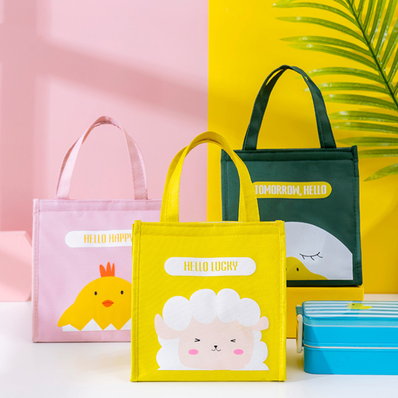 Cross-Border Lunch Bag Insulated Bag Portable Fresh-Keeping Lunch Box Bag Cartoon Student Handbag Lunch Bag Wholesale